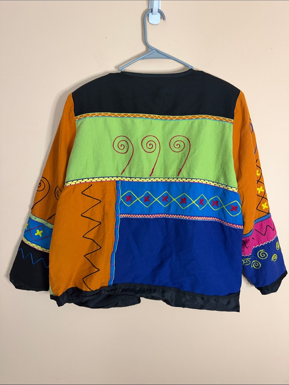 Colorblock Embroidered Patchwork Jacket - Multicolor - Picture 4 of 4